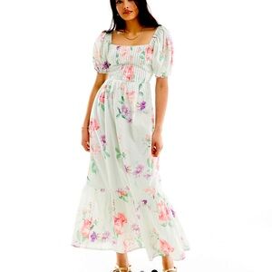 Cotton texture midi dress